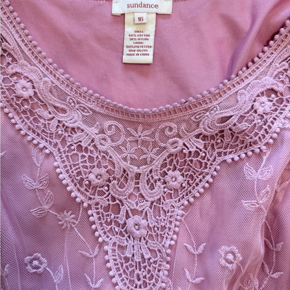 Sundance Delicate Pink Lace Dress - Picture 3 of 5